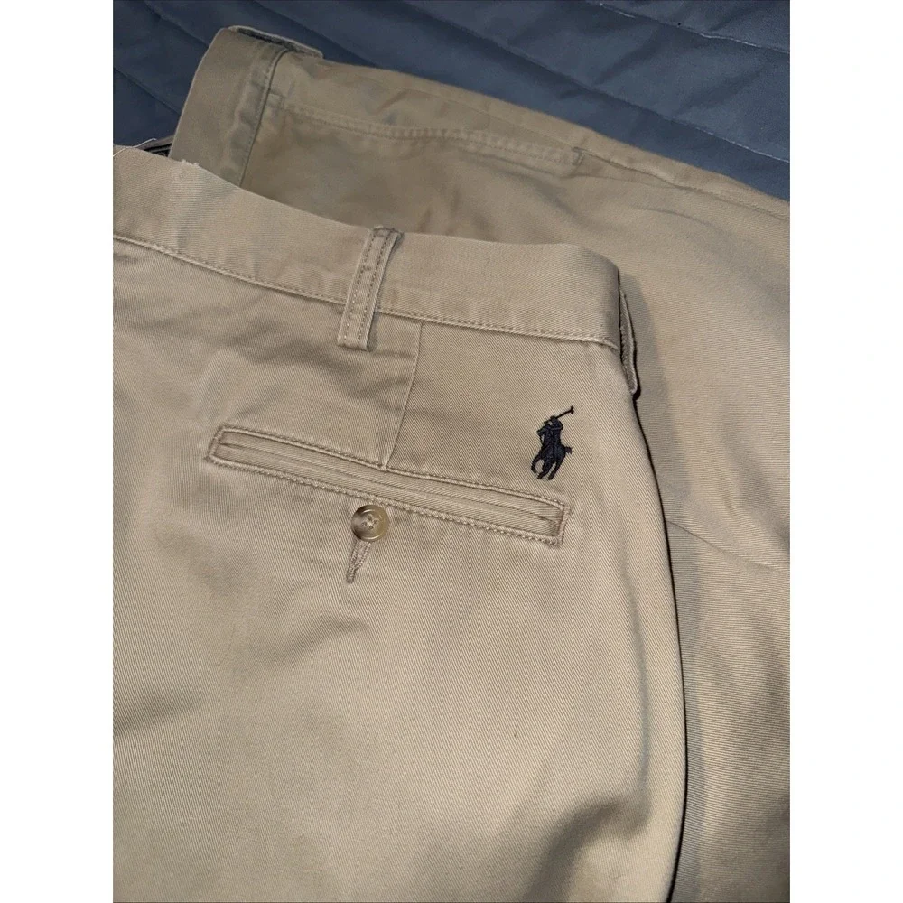 Polo Ralph Lauren Mens Classic Tan Khaki Chino Pants Cotton 38x32 Please Read!!